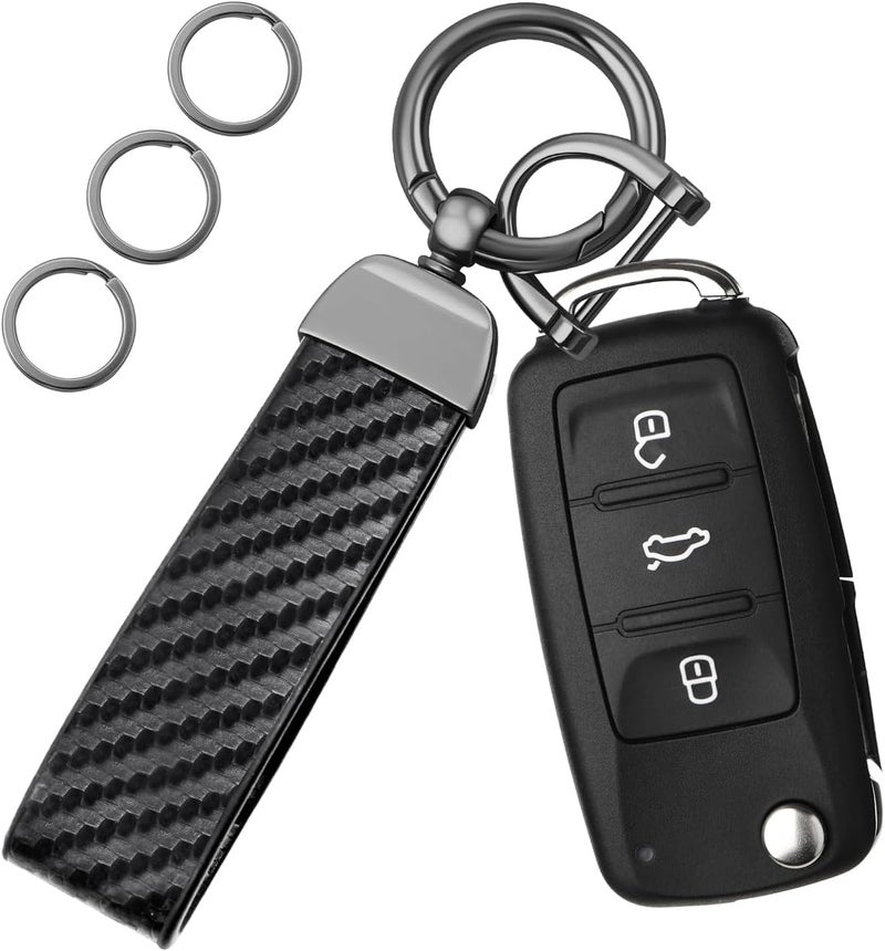OHKYOOT Store Leather Car Keychain,Carabiner Clip Key Fob Keychain for Home Car Keys Women Men - Image 1